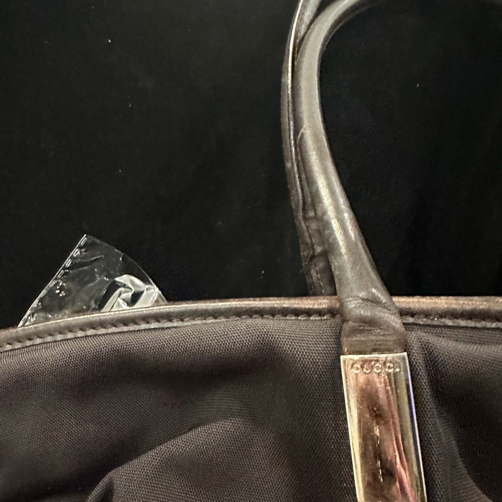 Gucci Dark Brown  Tote Bag with Leather Handles - Picture 5 of 16